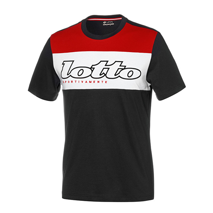 Lotto Athletica Gold Camisetas Hombre - Negras/Blancas/Rojas - Colombia TCJDXLY-02